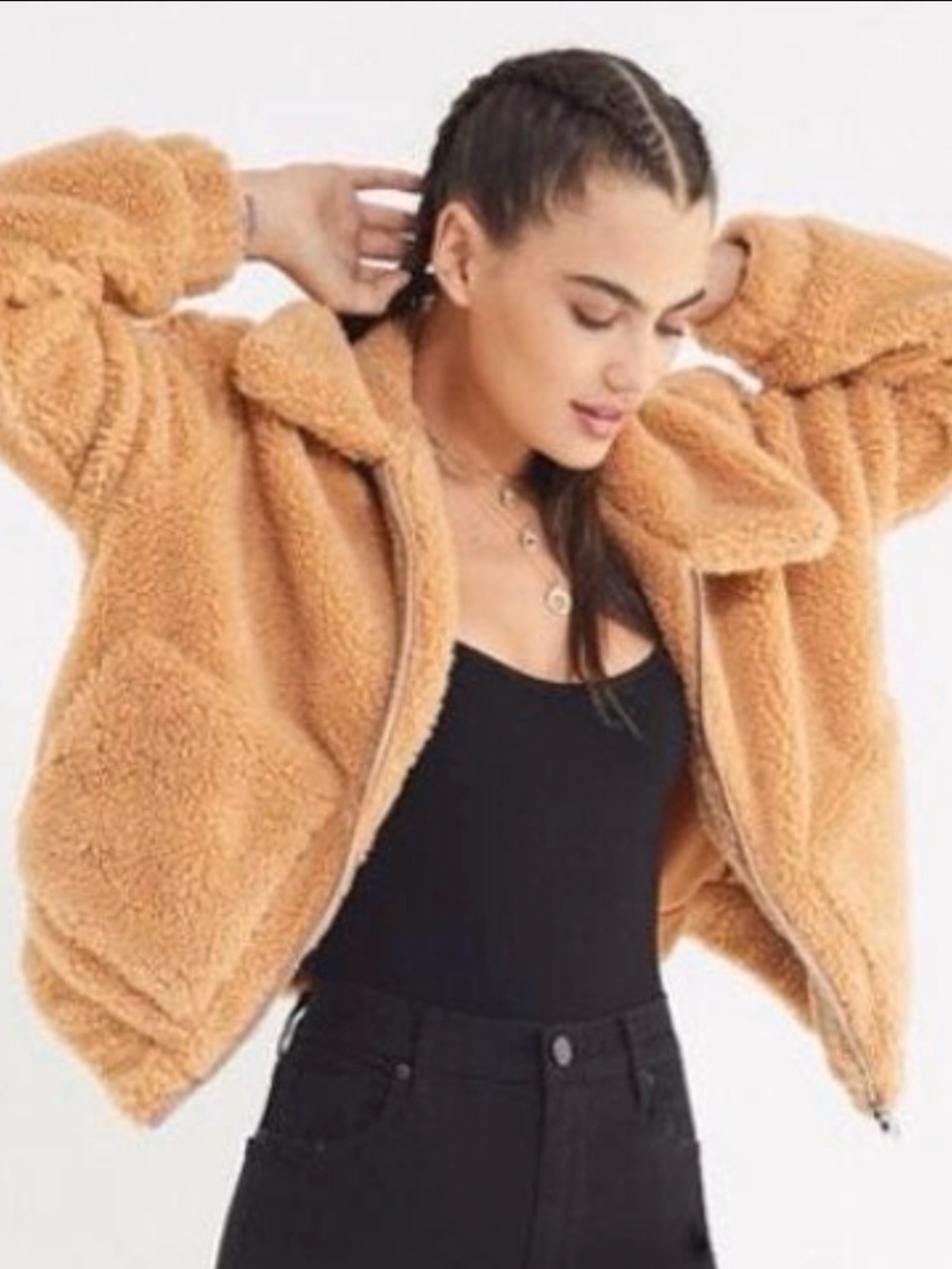 Cozy Teddy Zip-Up Jacket - Camel - Picture 3 of 10